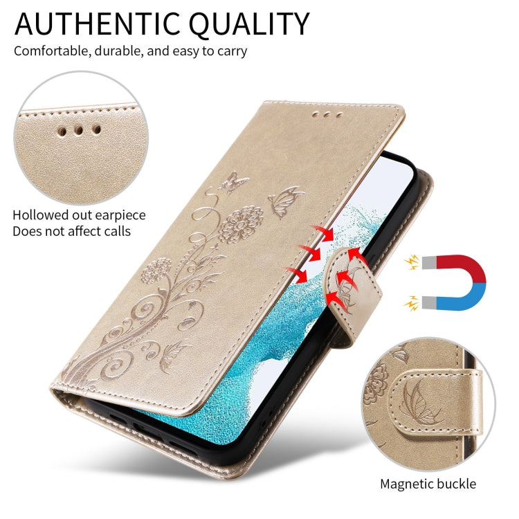 For Galaxy A71 4G Embossed Butterfly Flowers Leather Phone Case