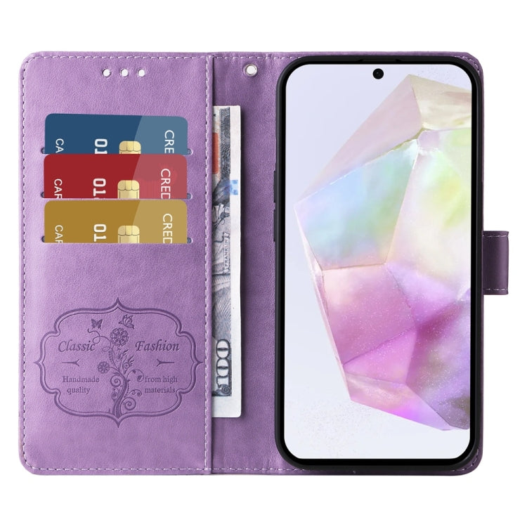 For Galaxy A36 5G / A56 5G Embossed Butterfly Flowers Leather Phone Case