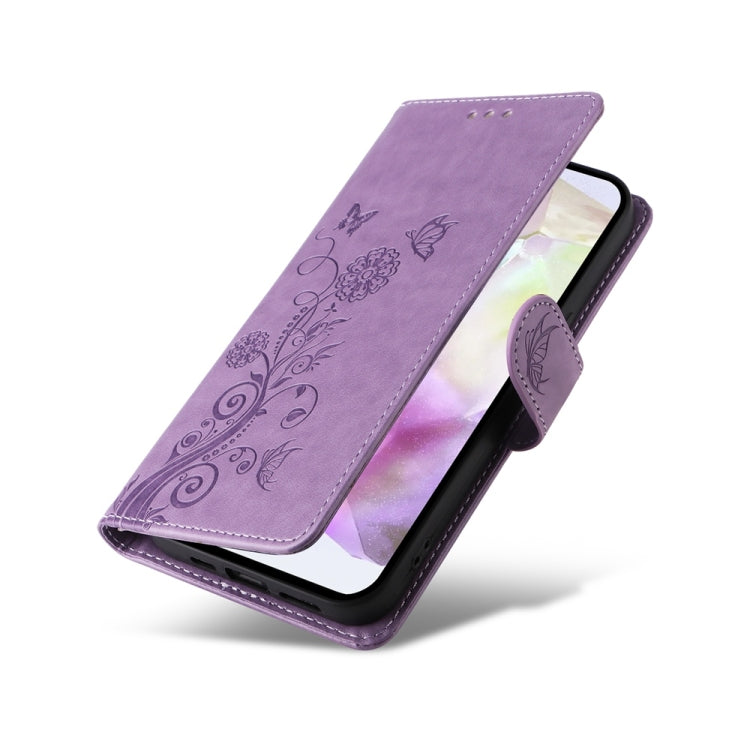 For Galaxy A36 5G / A56 5G Embossed Butterfly Flowers Leather Phone Case