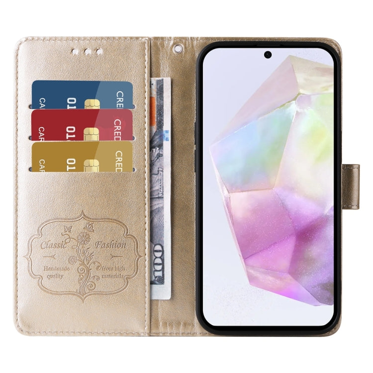 For Galaxy A36 5G / A56 5G Embossed Butterfly Flowers Leather Phone Case