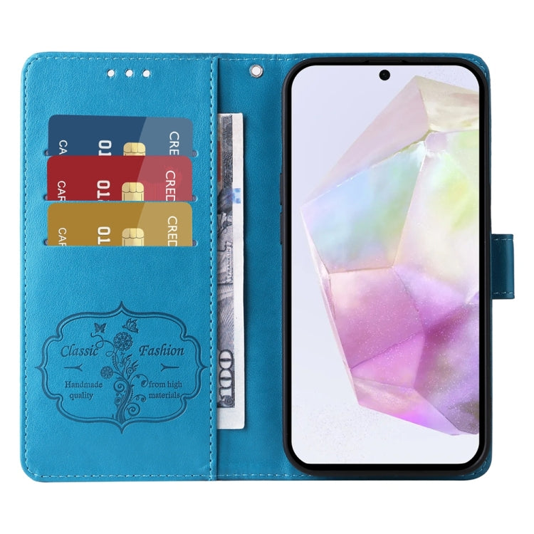 For Galaxy A36 5G / A56 5G Embossed Butterfly Flowers Leather Phone Case