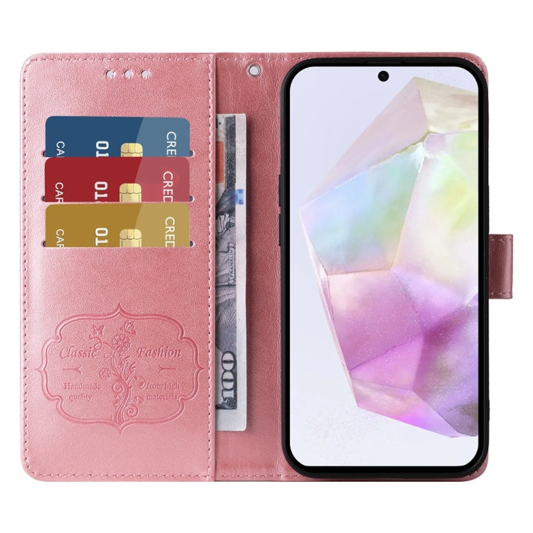 For Galaxy A36 5G / A56 5G Embossed Butterfly Flowers Leather Phone Case