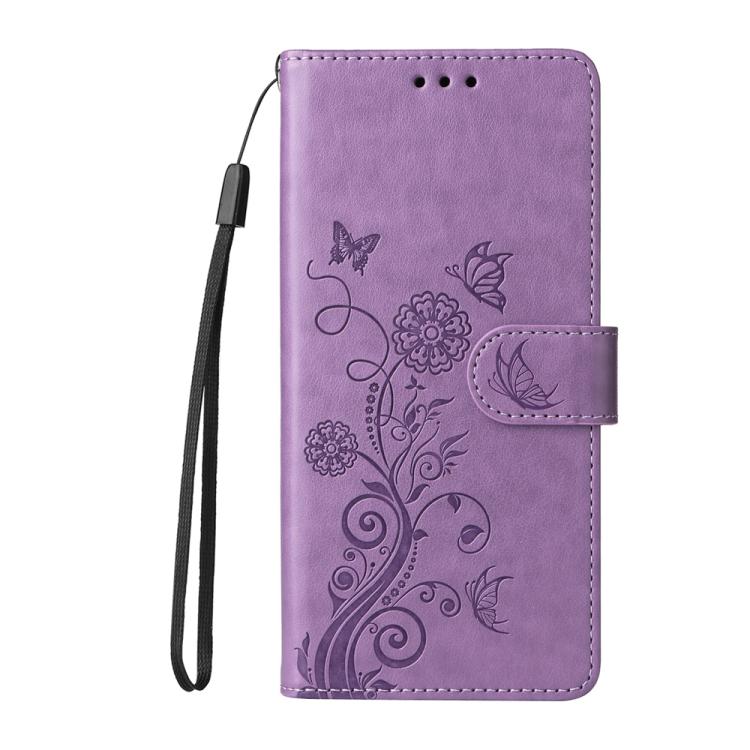 For Galaxy A06 4G / 5G Embossed Butterfly Flowers Leather Phone Case