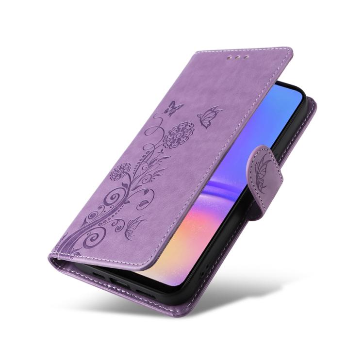 For Galaxy A06 4G / 5G Embossed Butterfly Flowers Leather Phone Case