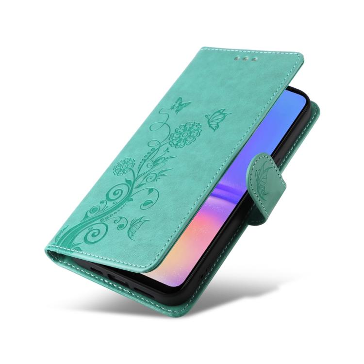 For Galaxy A06 4G / 5G Embossed Butterfly Flowers Leather Phone Case