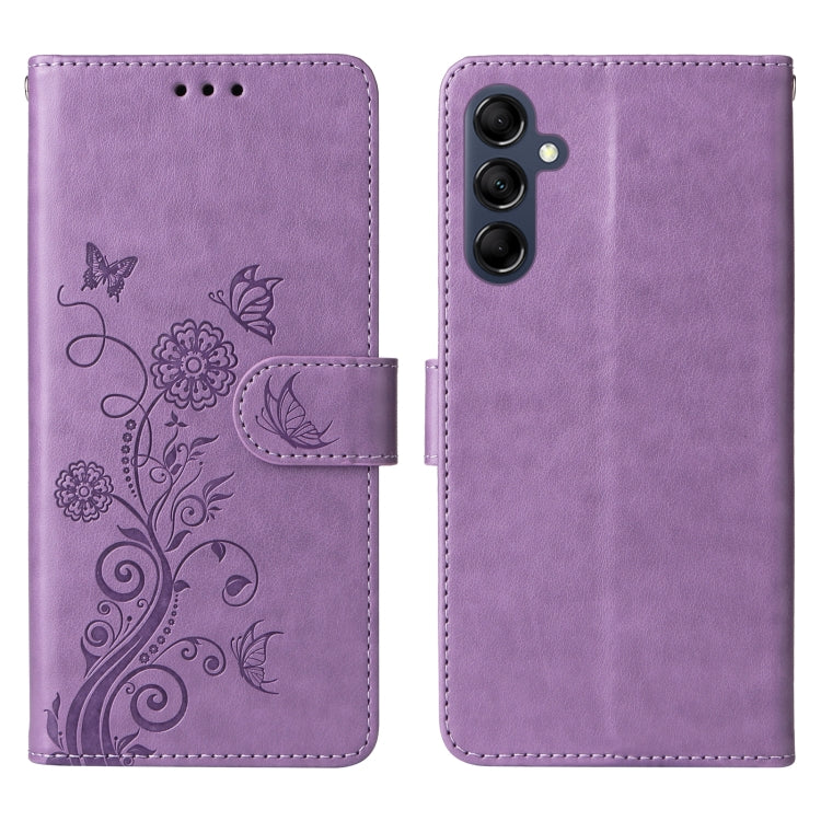 For Samsung Galaxy M14 / F14 5G / 4G Embossed Butterfly Flowers Leather Phone Case