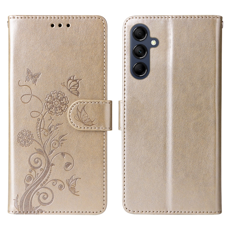 For Samsung Galaxy M14 / F14 5G / 4G Embossed Butterfly Flowers Leather Phone Case