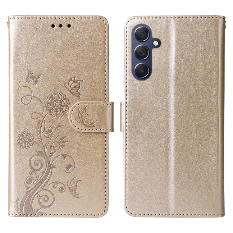 For Samsung Galaxy M54 5G Embossed Butterfly Flowers Leather Phone Case