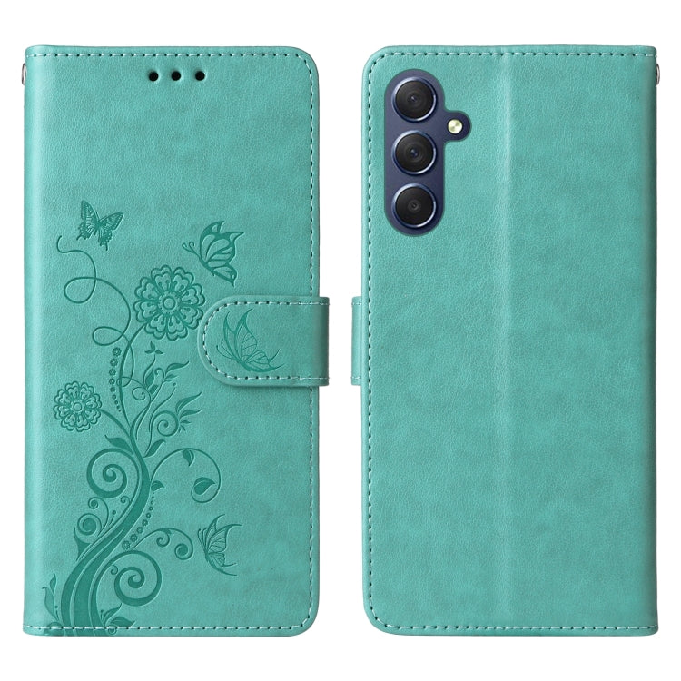 For Samsung Galaxy M54 5G Embossed Butterfly Flowers Leather Phone Case