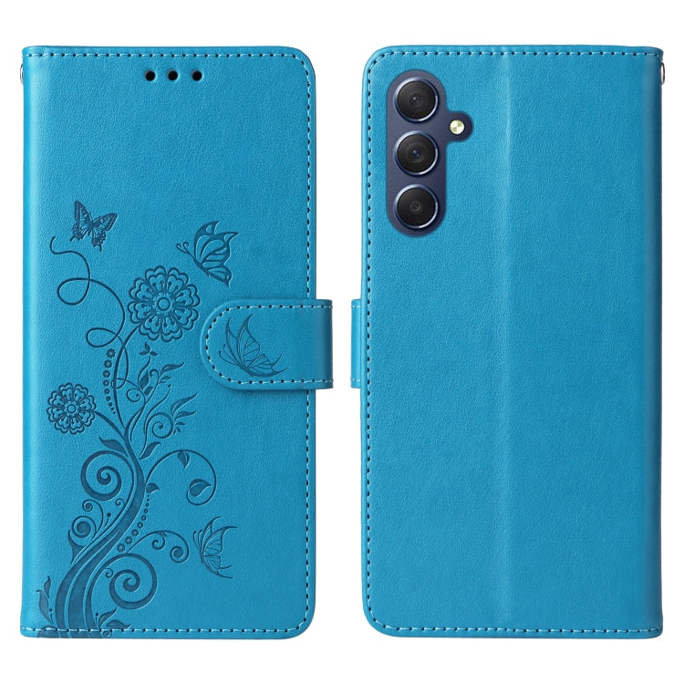 For Samsung Galaxy M54 5G Embossed Butterfly Flowers Leather Phone Case