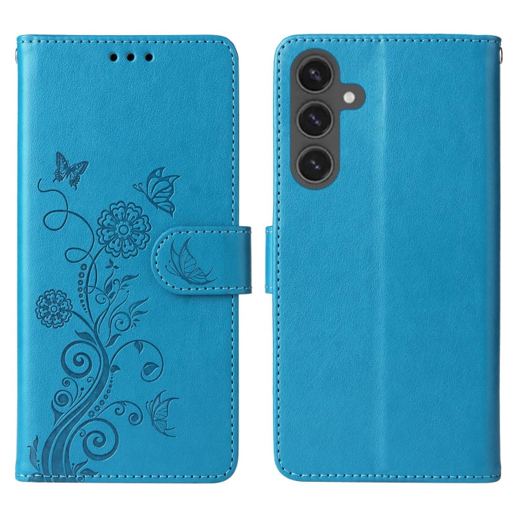 For Galaxy S23 FE 5G Embossed Butterfly Flowers Leather Phone Case