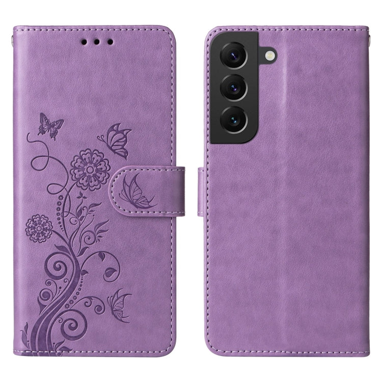 For Samsung Galaxy S21+ 5G Embossed Butterfly Flowers Leather Phone Case