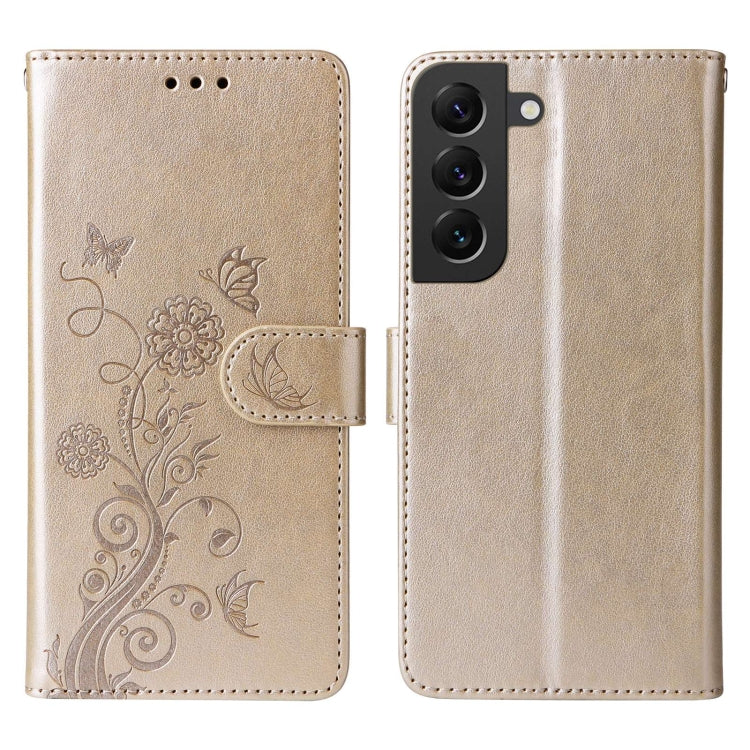 For Samsung Galaxy S21+ 5G Embossed Butterfly Flowers Leather Phone Case