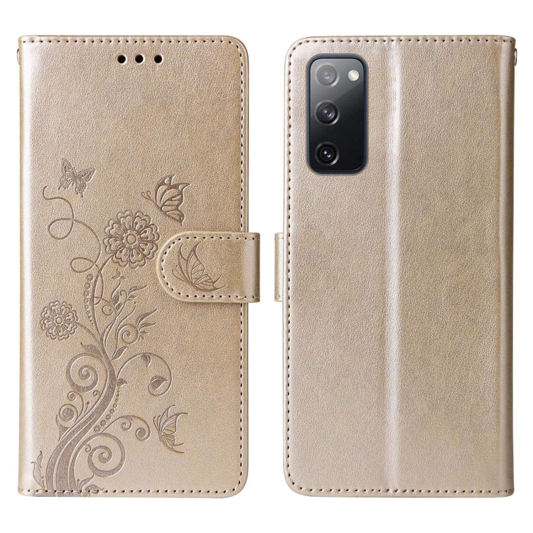 For Galaxy S20 FE Embossed Butterfly Flowers Leather Phone Case