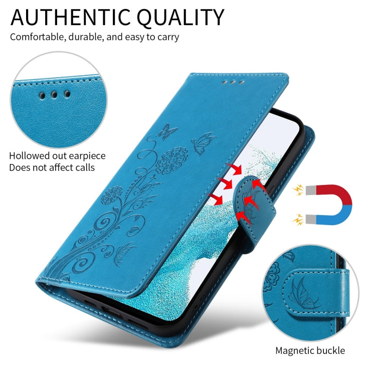 For Galaxy S20 FE Embossed Butterfly Flowers Leather Phone Case