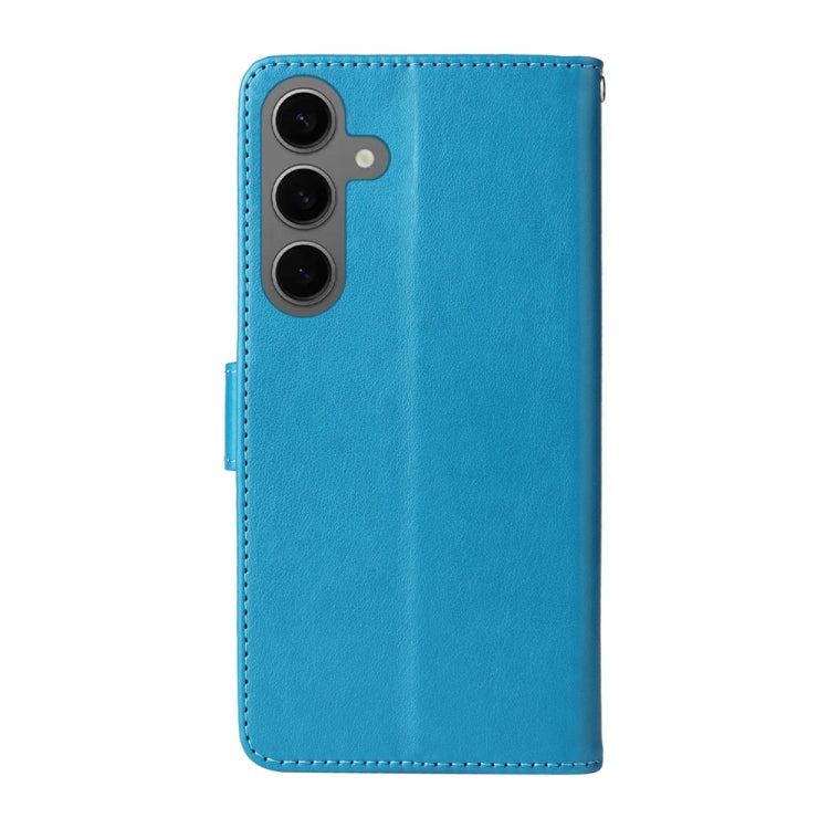 For Galaxy S25 5G Embossed Butterfly Flowers Leather Phone Case