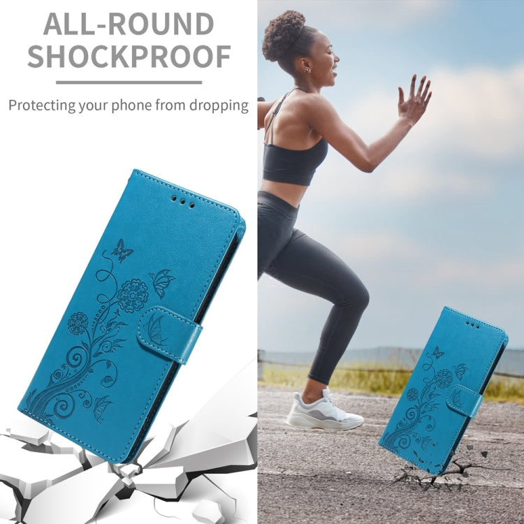For Galaxy S25 5G Embossed Butterfly Flowers Leather Phone Case