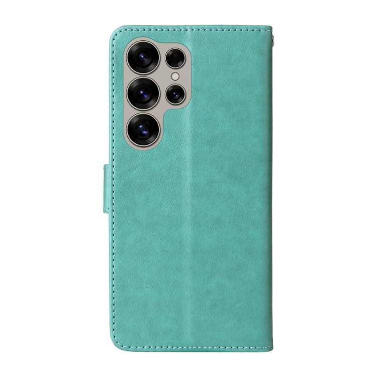 For Galaxy S25 Ultra 5G Embossed Butterfly Flowers Leather Phone Case