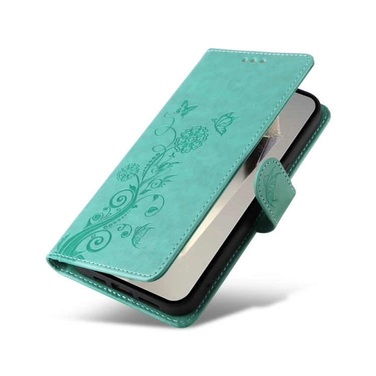 For Galaxy S25 Ultra 5G Embossed Butterfly Flowers Leather Phone Case