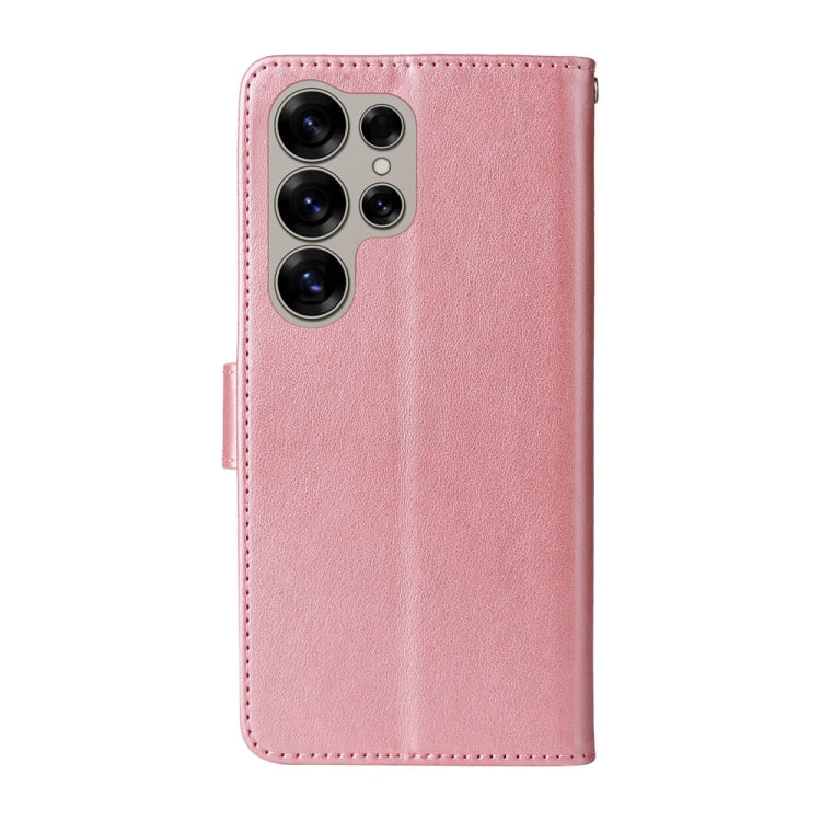 For Galaxy S25 Ultra 5G Embossed Butterfly Flowers Leather Phone Case