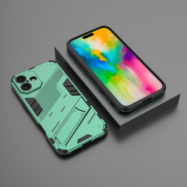 For iPhone 16 Punk Armor 2 in 1 PC + TPU Phone Case with Holder