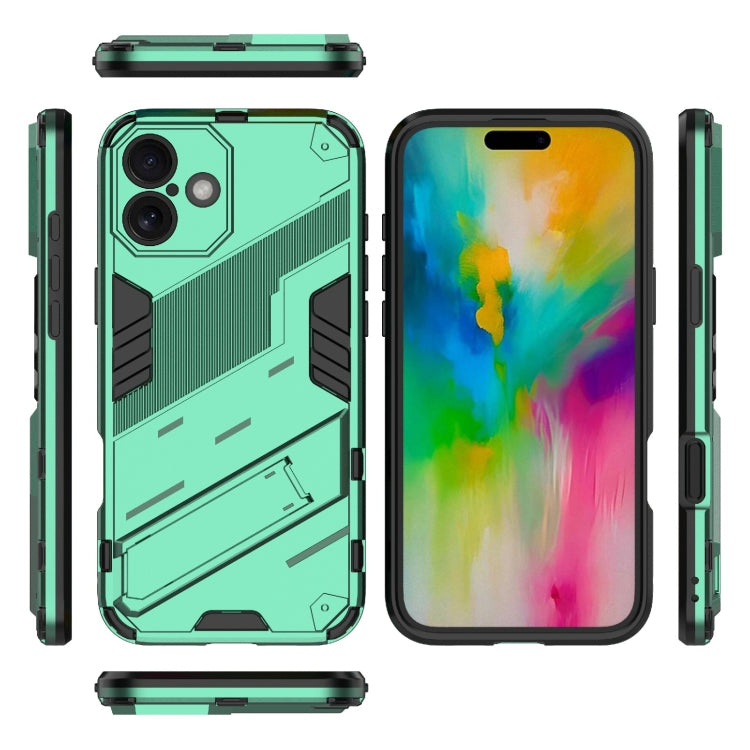 For iPhone 16 Punk Armor 2 in 1 PC + TPU Phone Case with Holder