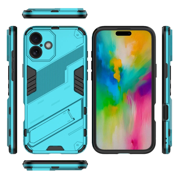 For iPhone 16 Punk Armor 2 in 1 PC + TPU Phone Case with Holder