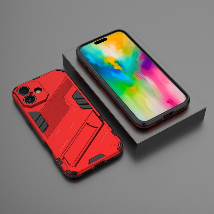 For iPhone 16 Plus Punk Armor 2 in 1 PC + TPU Phone Case with Holder