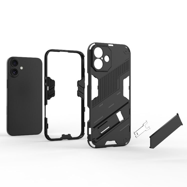 For iPhone 16 Plus Punk Armor 2 in 1 PC + TPU Phone Case with Holder