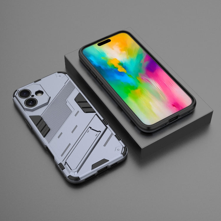 For iPhone 16 Plus Punk Armor 2 in 1 PC + TPU Phone Case with Holder