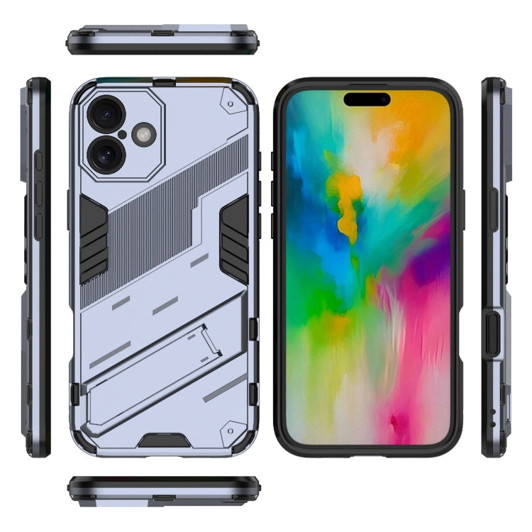 For iPhone 16 Plus Punk Armor 2 in 1 PC + TPU Phone Case with Holder