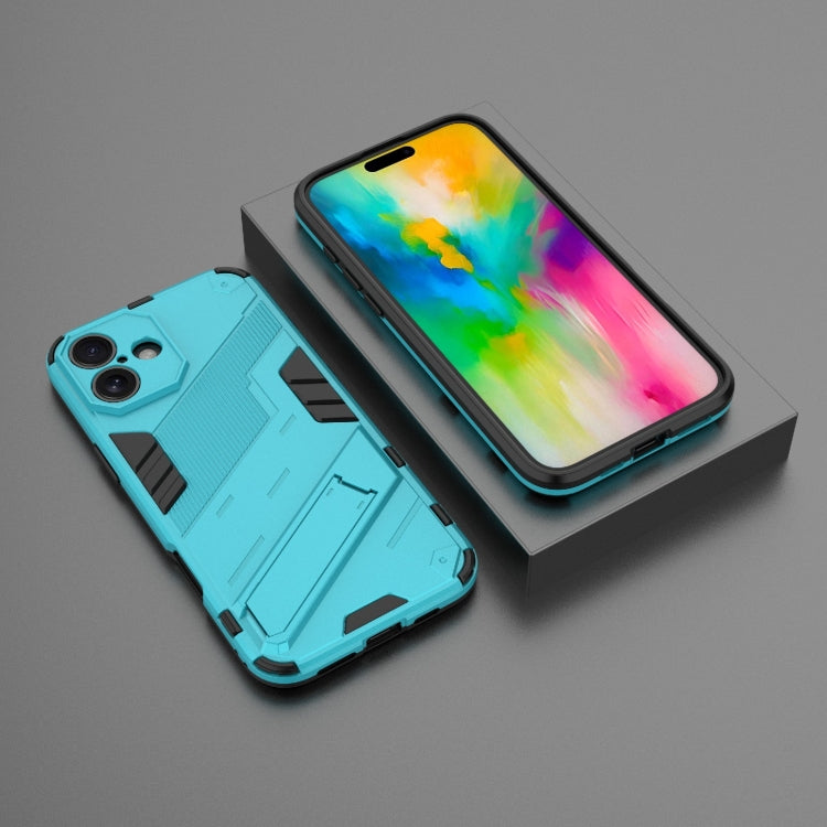 For iPhone 16 Plus Punk Armor 2 in 1 PC + TPU Phone Case with Holder