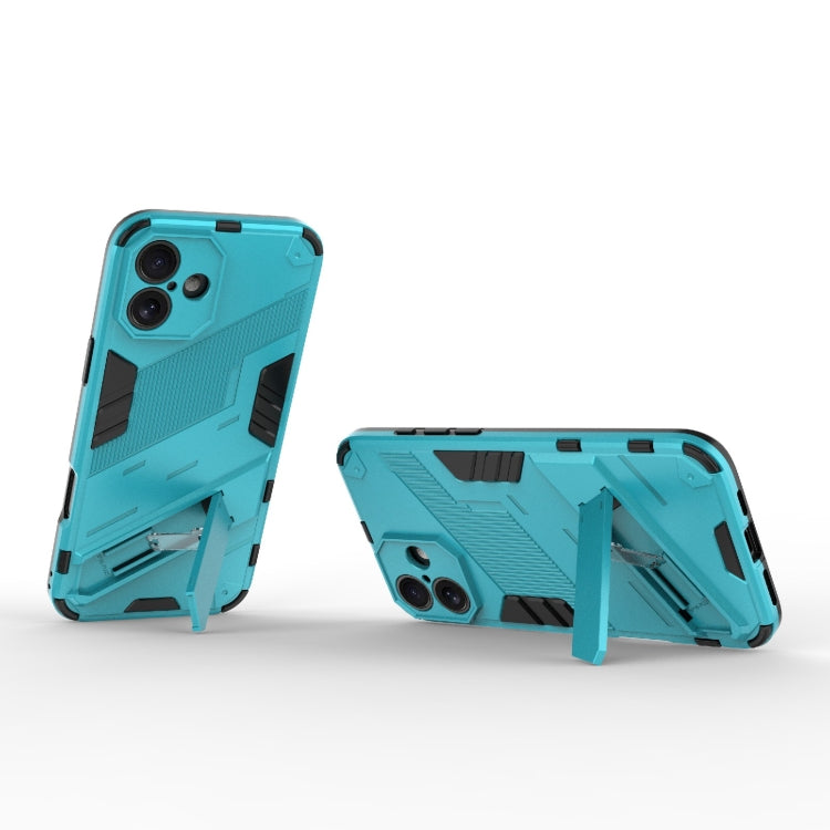 For iPhone 16 Plus Punk Armor 2 in 1 PC + TPU Phone Case with Holder