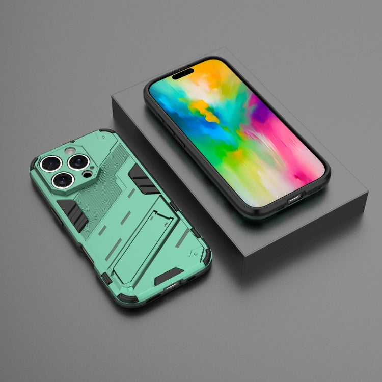 For iPhone 16 Pro Punk Armor 2 in 1 PC + TPU Phone Case with Holder