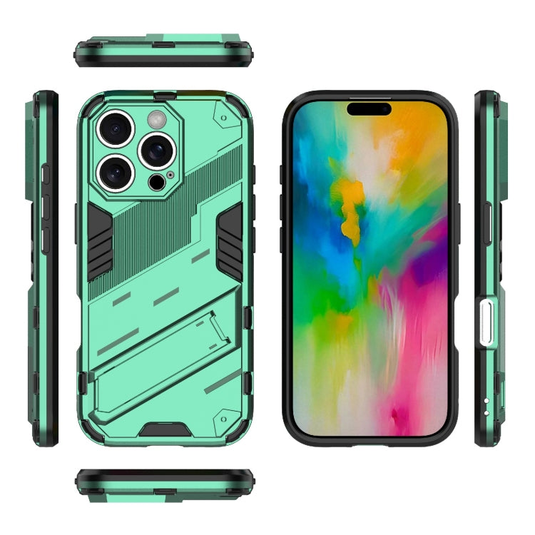 For iPhone 16 Pro Punk Armor 2 in 1 PC + TPU Phone Case with Holder