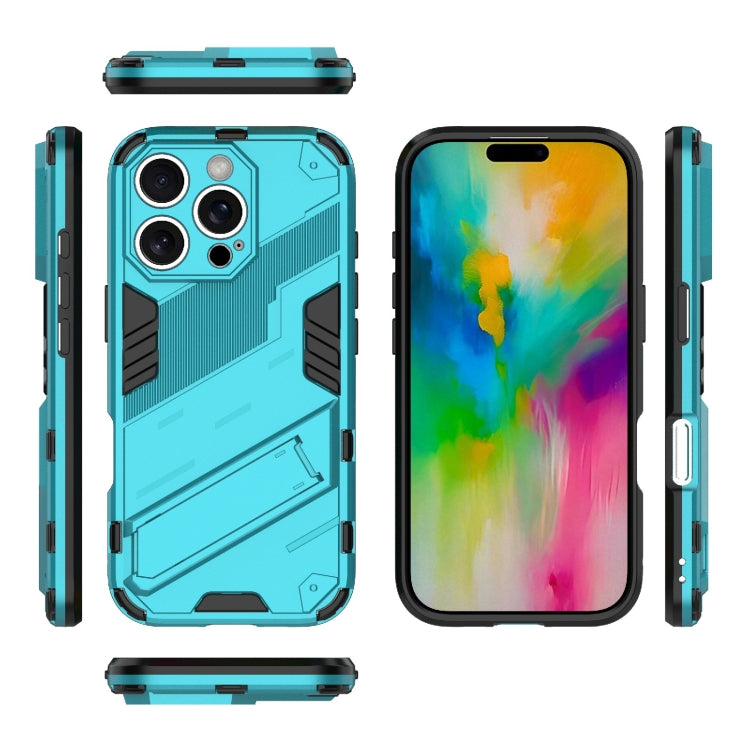 For iPhone 16 Pro Punk Armor 2 in 1 PC + TPU Phone Case with Holder