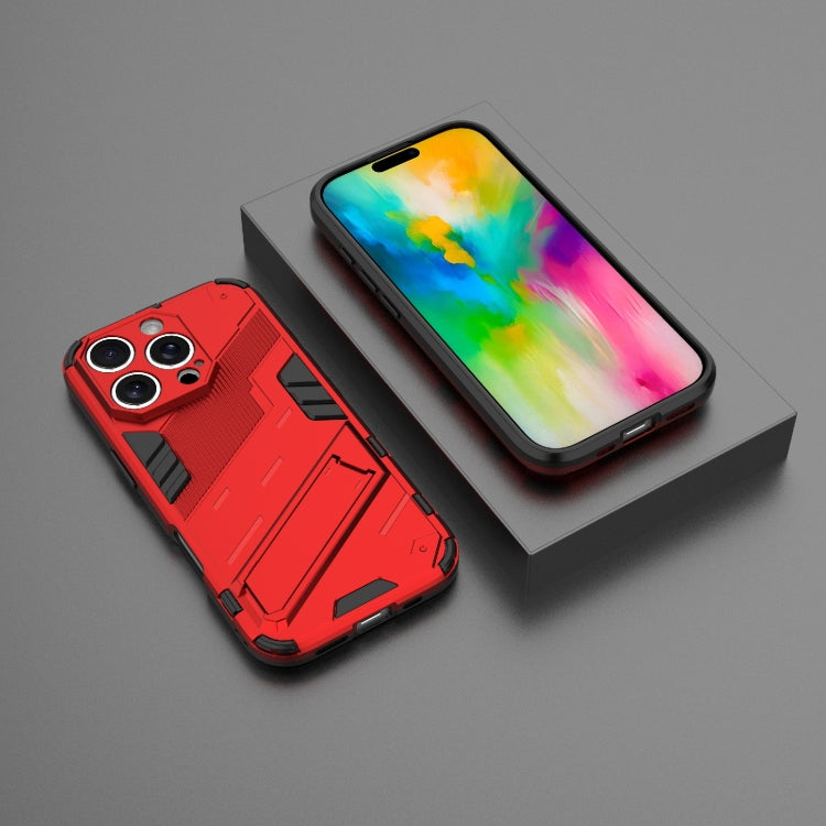For iPhone 16 Pro Max Punk Armor 2 in 1 PC + TPU Phone Case with Holder