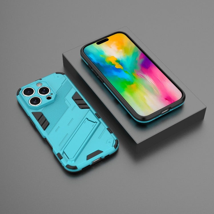 For iPhone 16 Pro Max Punk Armor 2 in 1 PC + TPU Phone Case with Holder