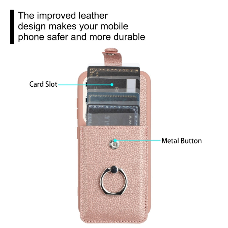 For Samsung Galaxy S23 5G Litchi Texture Drawing Card Bag Ring Holder Phone Case