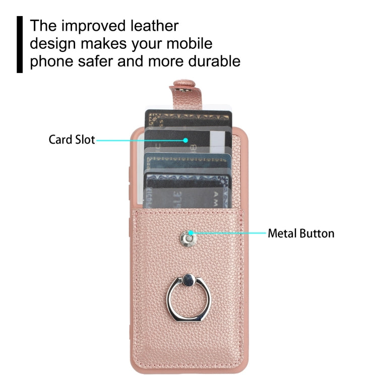 For Samsung Galaxy S22 5G Litchi Texture Drawing Card Bag Ring Holder Phone Case
