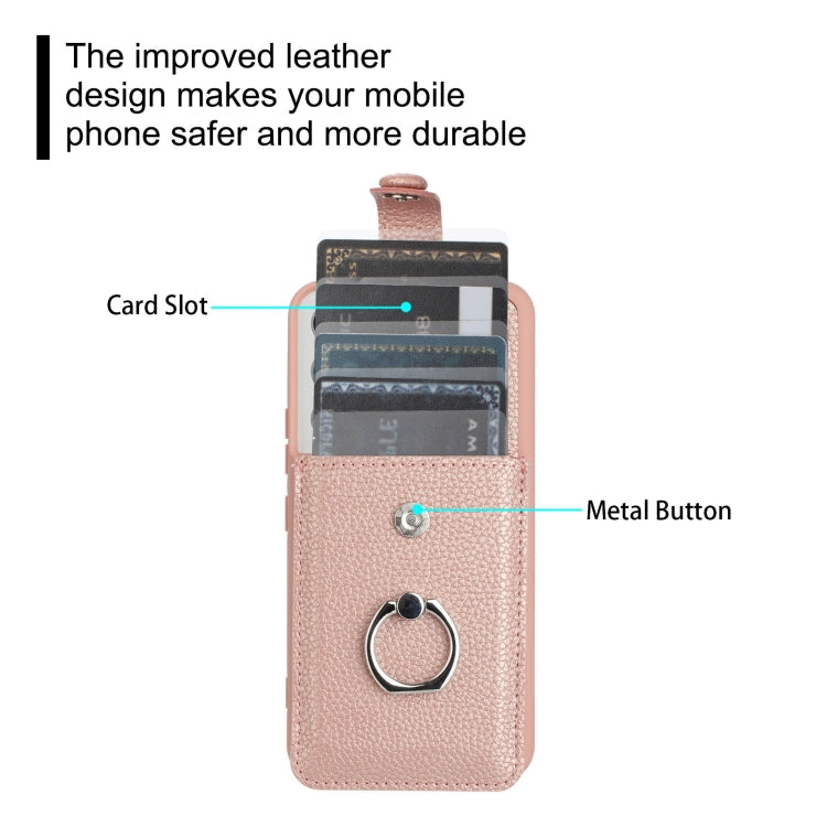 For Samsung Galaxy S21 5G Litchi Texture Drawing Card Bag Ring Holder Phone Case