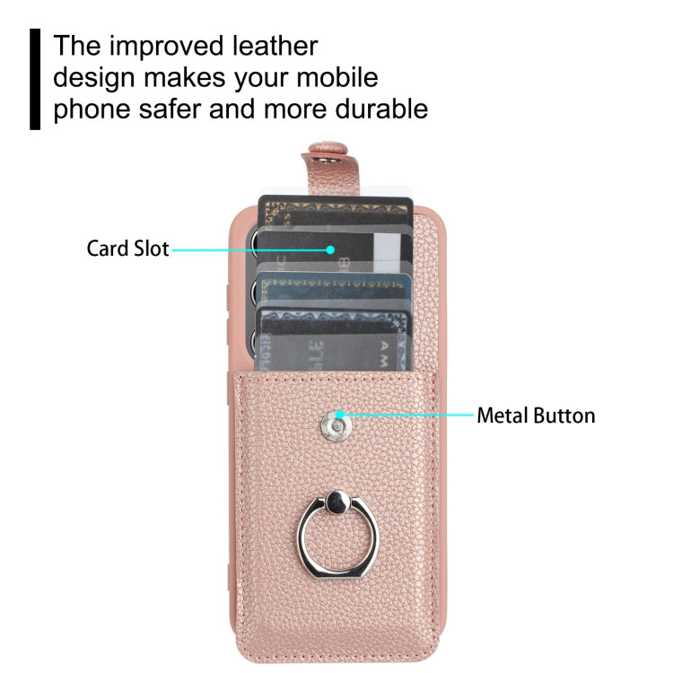 For Samsung Galaxy S25 5G Litchi Texture Drawing Card Bag Ring Holder Phone Case