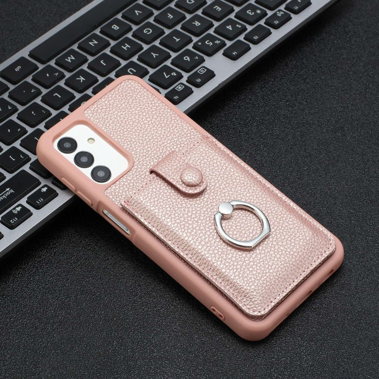 For Samsung Galaxy A13 4G / 5G Litchi Texture Drawing Card Bag Ring Holder Phone Case