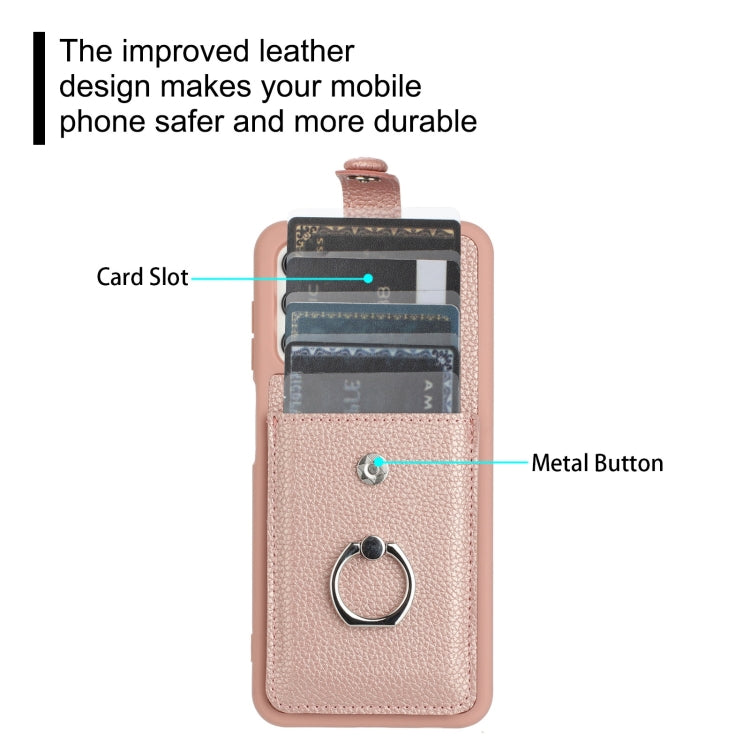 For Samsung Galaxy A13 4G / 5G Litchi Texture Drawing Card Bag Ring Holder Phone Case