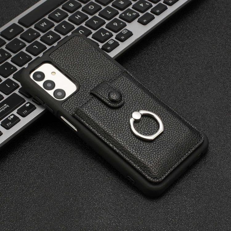For Samsung Galaxy A13 4G / 5G Litchi Texture Drawing Card Bag Ring Holder Phone Case