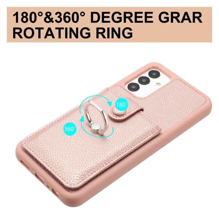 For Samsung Galaxy A13 4G / 5G Litchi Texture Drawing Card Bag Ring Holder Phone Case