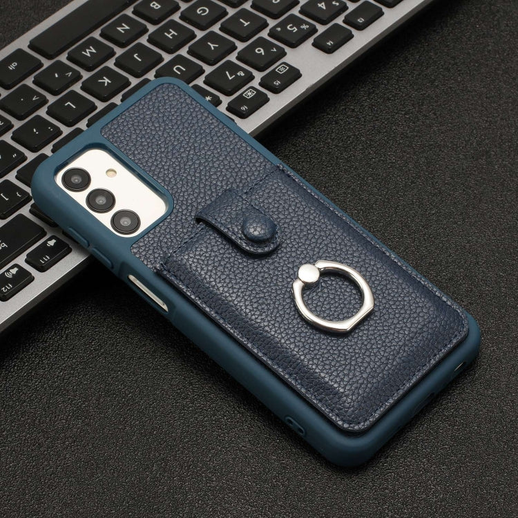 For Samsung Galaxy A13 4G / 5G Litchi Texture Drawing Card Bag Ring Holder Phone Case