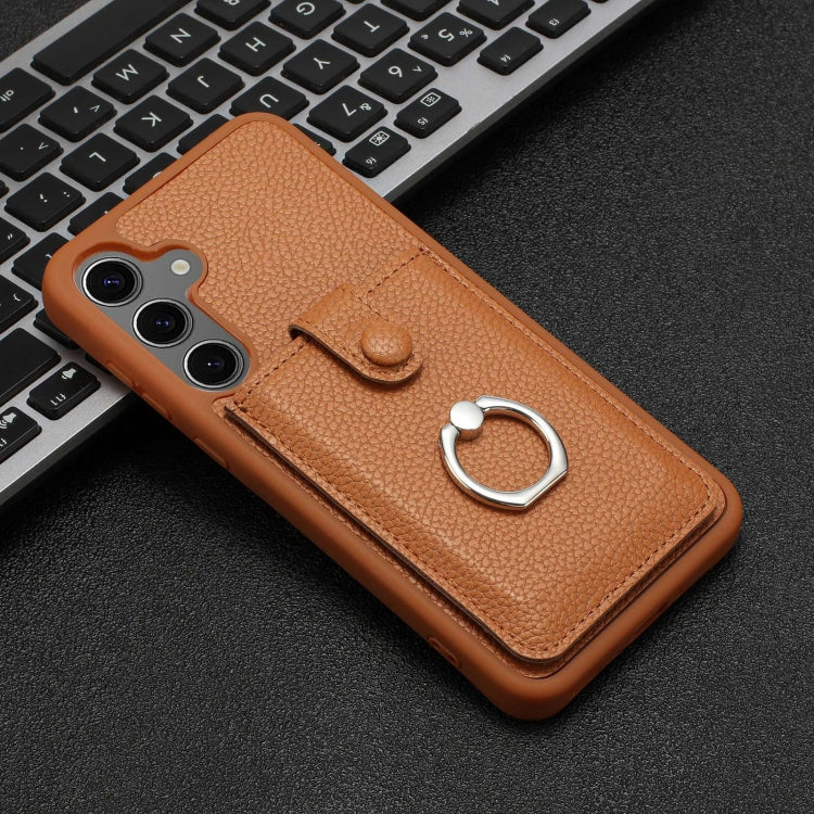 For Samsung Galaxy A14 5G Litchi Texture Drawing Card Bag Ring Holder Phone Case