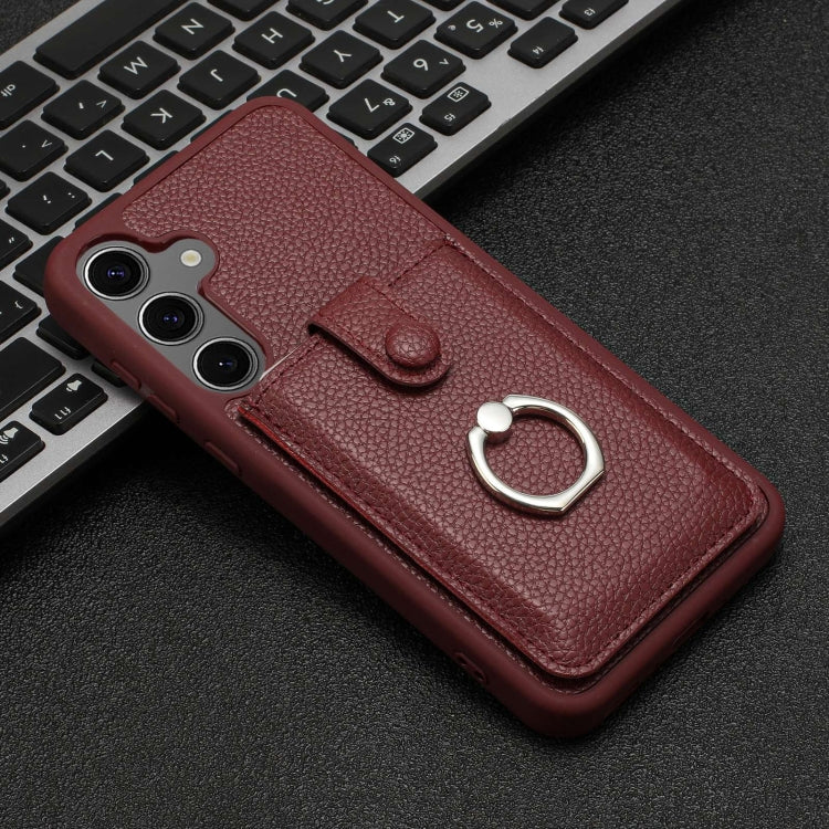 For Samsung Galaxy A14 5G Litchi Texture Drawing Card Bag Ring Holder Phone Case