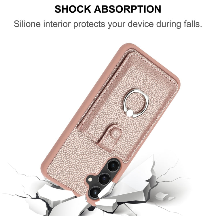 For Samsung Galaxy A14 5G Litchi Texture Drawing Card Bag Ring Holder Phone Case